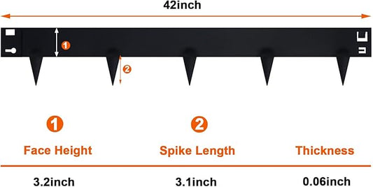 Metal Landscape Edging 42 Inch Strips, Steel Landscape Edging 6.3 Inch Depth, 6 Pack Hammer in Landscape Edging, Metal Edging for Landscaping