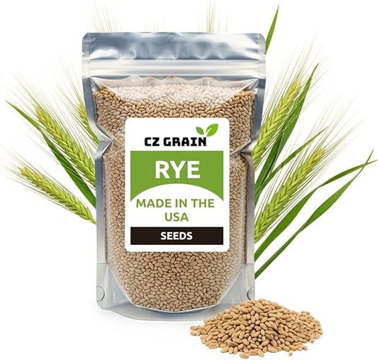 CZ Grain 22 lbs Open-Pollinated Rye Seeds – Non-GMO, Premium Cover Crop, Forage, Food Plot, Soil Builder, Erosion Control, Deer & Wildlife Friendly, Fast-Growing and Hardy