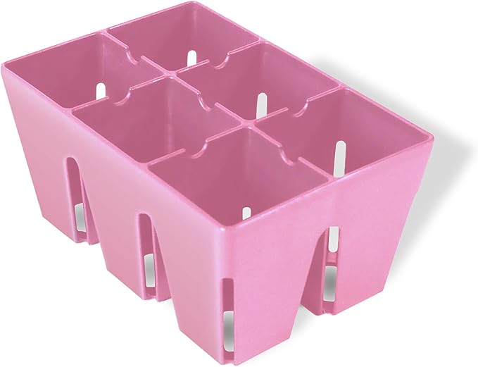 Epic Gardening Reusable Seed Starter Tray - 6 Cell/12 Seedling Starter Trays - Easy Watering, Indoor Greenhouse, Plant Starter, Gardener-Friendly for Seedlings | UV-Treated & BPA-Free - Pink