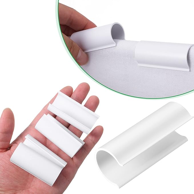 Jetec 64 Pieces Pool Cover Clamps for Above Ground Pools PVC Pipe Clips for Greenhouses, Row Covers, Shelters, Bird Protection, 2.4 Inches Long(1/2 Inch,White)