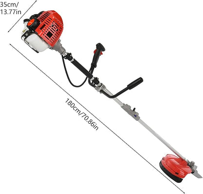 Gas Weed Wacker Cordless 2 in 1 String Trimmer, 52cc 2 Cycle Weed Eater with Anti-Slip Handle Brush Cutter Garden Tools Edger Lawn Tool (Red)