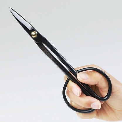 Hanafubuki Wazakura Twig Bonsai Scissors Made in Japan 7inch(180mm), Japanese Bonsai Garden Tools, Hasami Pruning Shears - Black
