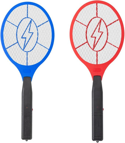 ZhouHe Pack of 2 Electric Fly Swatter Bug Zapper Battery Operated Flies Killer Indoor & Outdoor Pest Control Mosquito Zapper and Insect Catcher Racket（red＆Blue）