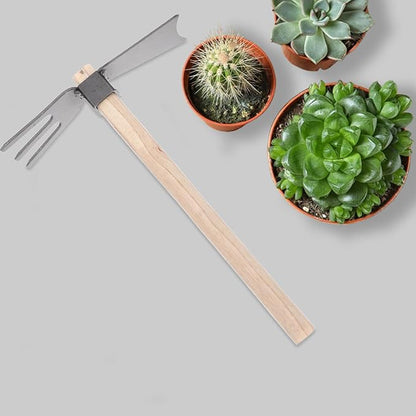 Hoe Hand Tools Garden Tool Dual Headed Hoe Hand Rake Mini Hoes Planting Gardening Hoe Hoe Garden Tool Garden Tools for Gardening Set Outdoor Iron Household Gadgets Hoes
