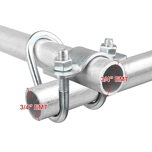 20 PCS Conduit Cross-Connector Vertical Pipe Clip for 3/4" EMT Electrical Pipe(OD 0.922"), Also Fits 1" Round Tube, Crossover Clamp for Greenhouse, Fence