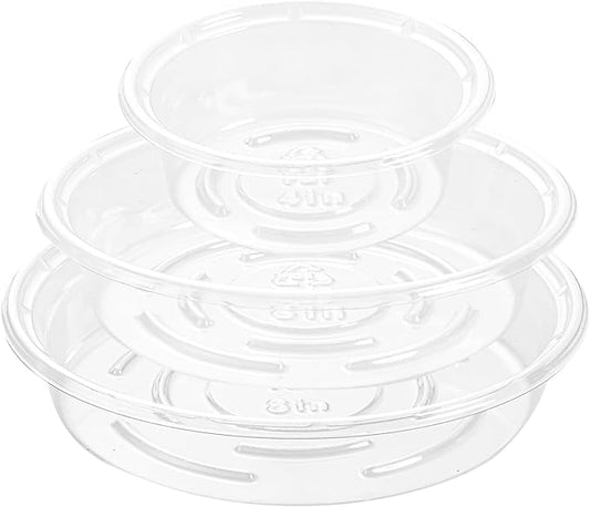 Plant Saucer 30 Pack Plant Trays for Pots 4/6/8 Inch Plastic Plant Saucers for Outdoors and Indoors Clear Drip Trays for Potted Plants Flower Pot Plates to Catch Water Plant Drainage Dishes No Holes