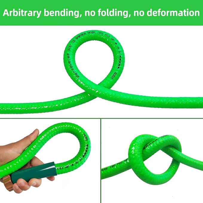 Garden Hose 50 ft Heavy Duty Water Hose 5/8,180 PSI Kink Resistant,Heavy Duty, Lightweight, Flexible Hose for Plants,Lawn & Garden Watering Equipment, 3/4 Solid Fittings (50ft)