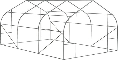 Outsunny 11.5' x 10' x 6.5' Outdoor Walk-in Greenhouse, Tunnel Green House with Roll-up Windows, Zippered Door, PE Cover, Heavy Duty Steel Frame, Green