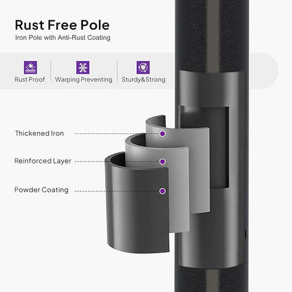 PURPLE LEAF Gazebo Snow Support Pole Adjustable Telescopic Heavy Duty Steel Brace to Prevent Snow Collapse (Extends 7.32 ft to 10.4 ft)
