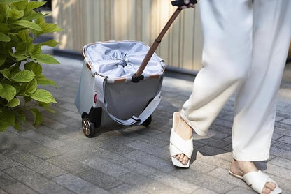 reisenthel carrycruiser Twist Sky Rose - Portable Shopping Trolley with Sturdy Aluminum Frame, Shoulder Strap and Removable mesh Inner Bag -Water-Repellent