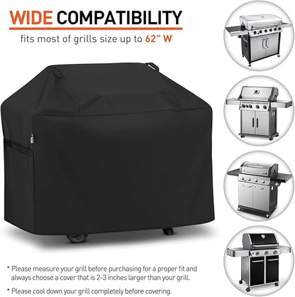 Arcedo Grill Cover 64 Inch, Waterproof Heavy Duty Gas BBQ Grill Cover with Handles, Solid and Fade Resistant Compatible with Weber Charbroil Nexgrill Napoleon