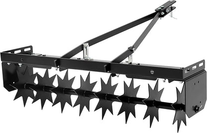 32" Tow Behind Spike Aerator Tool W/ 8 Spikes, Hitch Pin Attach to Lawn Tractor, Most ZTRs, ATVs Soil Mower Hitch, Lawn Soil Penetrator for Gardens, Lawns, Farms