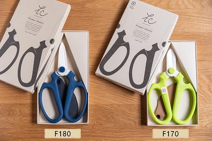 Japanese Florist Scissors – Professional Ultra Sharp Flower Shears Made in JAPAN for Ikebana Floral Design & Gardening SAKAGEN HAND CREATION F-170 (Light Green)