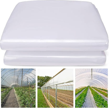 Farm Plastic Supply - Clear Greenhouse Plastic Sheeting - 6 mil - 4 Year UV Resistant Polyethylene Greenhouse Film, Replacement Cover, Hoop House Green House Cover for Gardening, Farming (25' x 20')