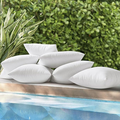 MIULEE Pack of 4 16x16 Inch Outdoor Pillow Inserts Waterproof Decorative Throw Pillow Insert, Square Lumbar Garden Pillow Form for Patio Sofa Couch
