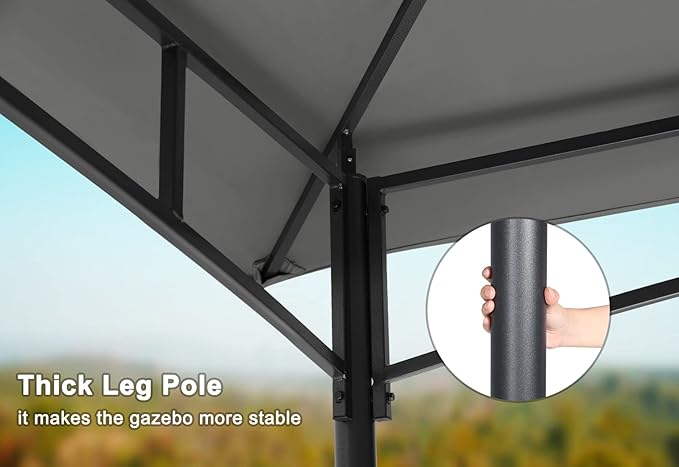 MASTERCANOPY Outdoor Garden Gazebo for Patios with Stable Steel Frame and Netting Walls (9x9,Dark Gray)