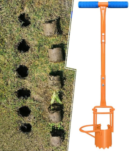 glorousamc Bulb Planter, Weeder, Sod Plugger, Flower Planting, Soil Sampler-5-IN-1 Lawn Tool and Garden Tool - Enhanced Bottom Edge for Easier Penetration, 33.5 Inch（A）