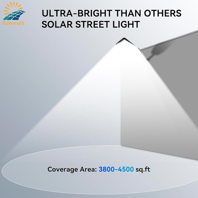 9000W Pro Large Solar Street Lights Outdoor with Thickened Shell, Commercial Grade Street Light Dusk to Dawn, Motion Sensor Solar Security Flood Light Waterproof for Yard, Driveway, Parking - 1 Pack