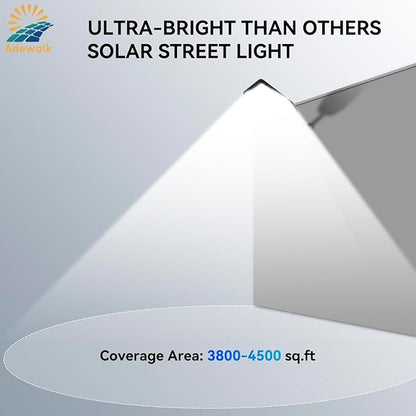9000W Pro Large Solar Street Lights Outdoor with Thickened Shell, Commercial Grade Street Light Dusk to Dawn, Motion Sensor Solar Security Flood Light Waterproof for Yard, Driveway, Parking - 1 Pack
