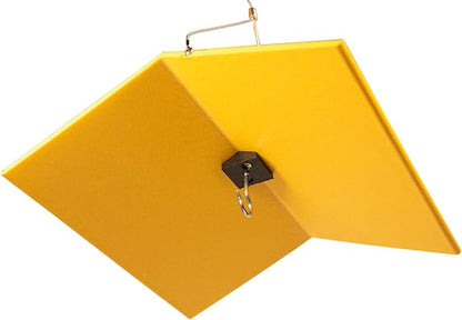 JCs Wildlife Poly Weather Cover - Rain Guard - Hang Bird Feeder or House Underneath for Protection from Rain or Snow - Easy to Clean and Use (Large, Yellow)