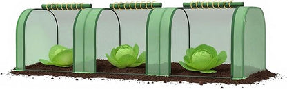 Mini Greenhouse with Roll-Up Zipper Door, Heavy Duty PE Cover, Sturdy Steel Frame, Portable Garden Plant Tent for Indoor Outdoor, Balcony, Patio, Seedlings, Fruits & Vegetables, 297x100x80Cm