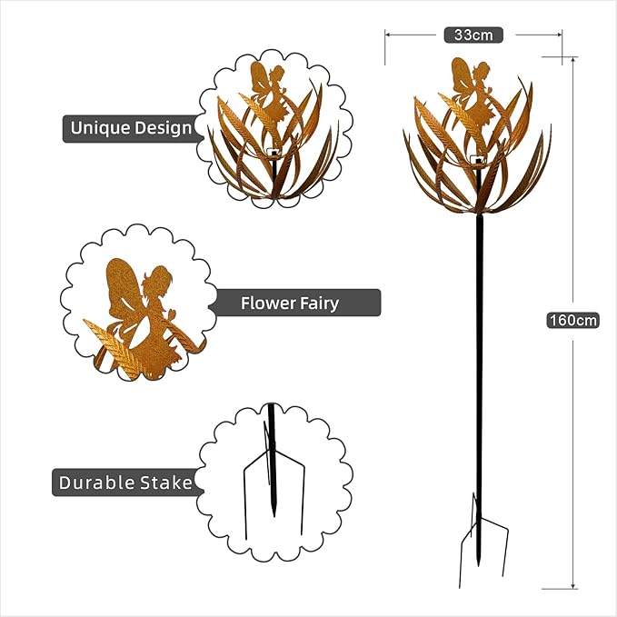 Wind Spinner for Yard and Garden Metal Kinetic Wind Sculptures for Outdoor Decorations(63 x 12.99 inches)