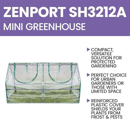 Zenport SH3212A Garden Cold Frame Greenhouse Cloche for Easy Access Protected Gardening