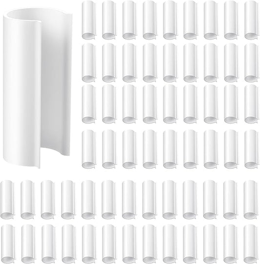 Jetec 128 Pieces PVC Pipe Clips Covers 2.4 Inches Long Greenhouse Clamps for Netting for Greenhouses Garden Shelters Bird Protection(For 1/2 Inch PVC Pipe,White)