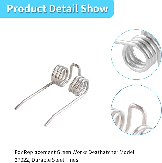 (36 Pack) 29272 Replacement Dethatcher Steel Tines, Compatible with Greenworks 27022 29272 2500600G 10 Amp 14" Corded Dethatcher, Durable Steel Scarifier Tines Parts, Lawn Tractor Attachments Set