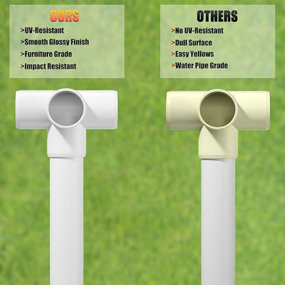 20PCS 4-Way PVC Fittings, 1/2Inch PVC Pipe Fittings for SCH40 PVC Pipe, Heavy Duty PVC Furniture Grade Fitting Connectors for Water Supplies Build PVC Furniture DIY Garden Shelf Greenhouse