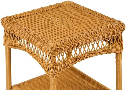 Tortuga Outdoor Portside Wicker Side Table, Amber
