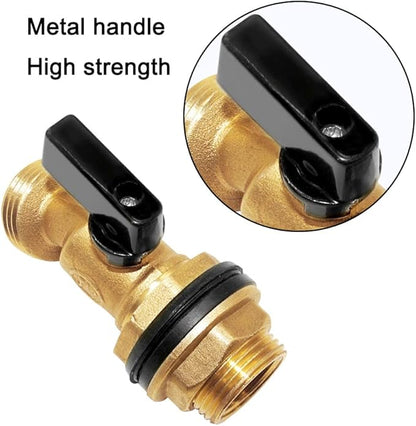 Joywayus Brass Water Container/Rain Barrel Spigot 3/4" Threaded Quarter Turn Ball Valve with Bulkhead Fitting, Suitable for Garden Hose Thread Connection