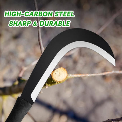 Sickle Garden Tool Machete for Yard Work and Cutting Trees Heavy Duty Machetes Knife Brush Clearing Sickles with Carbon Steel Blade for Grass, Harvest, Weeding
