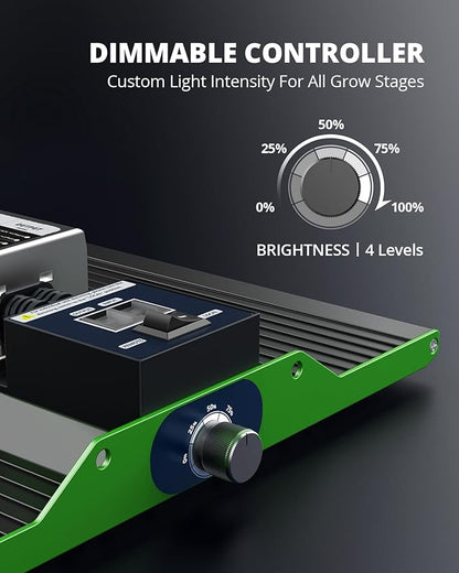 VIPARSPECTRA P2000 LED Grow Lights for Seed Starting Vegetables Bloom, 250 Watt Dimmable Plant Light Dimming Daisy Chain Grow Lights for Indoor Plants Full Spectrum in 4x2/3x3 Grow Tent