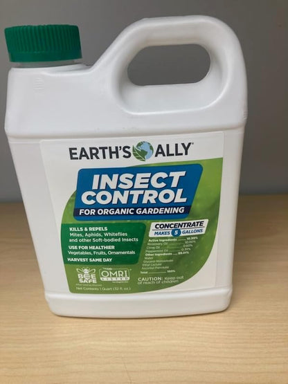 Earth's Ally Insect Control Concentrate for Plants 32 oz | Safe Outdoor & Indoor Plant Insecticide, Spider Mite, Aphid & Mealybug Killer - for Organic Garden & Household Plants