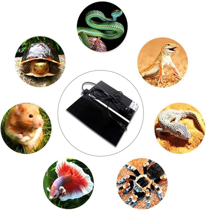 KABASI Reptile Heating Pad, 20W 16.5x11 inch Waterproof Reptile Heat Pad Under Tank Terrarium with Temperature Control, Safety Adjustable Reptile Heat Mat for Turtle, Tortoise, Snakes, Lizard, Gecko