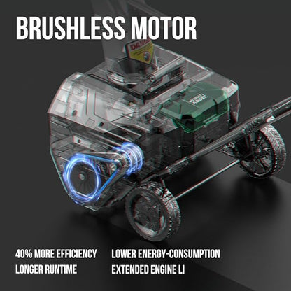 Litheli 2x20V Battery Powered Cordless Snow Blower, 20'' Brushless Electric Snow Thrower with Wheels, LED Lights, 180° Chute, Powerful Snow Removal Kit with 4.0Ah Battery and Fast Charger