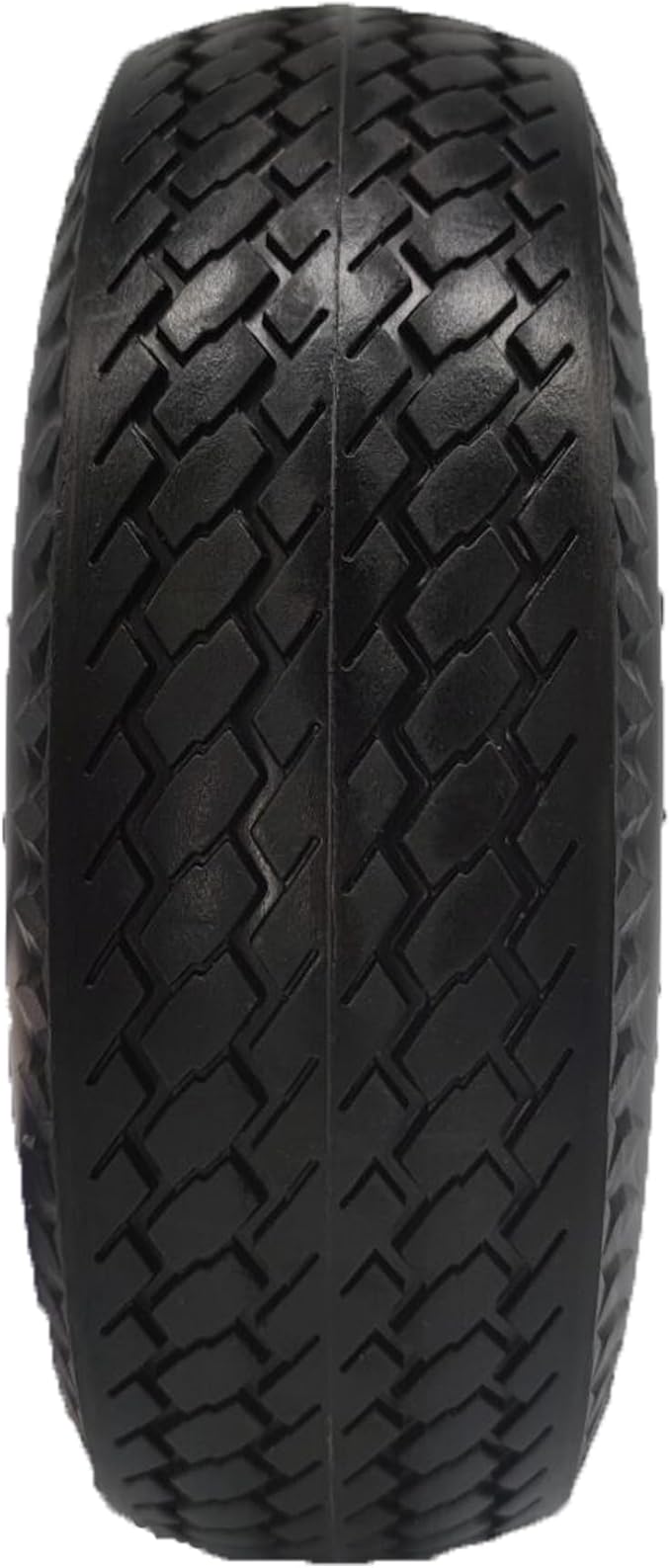 Flat Free 4.10/3.50-4 Tire with 3/4 & 5/8 Axle Bore, 3.5” Center Hub 10 inch Solid Tire Replacement for Hand Truck/Wagon/Garden Cart/Wheelbarrow/Dolly(Set of 2)