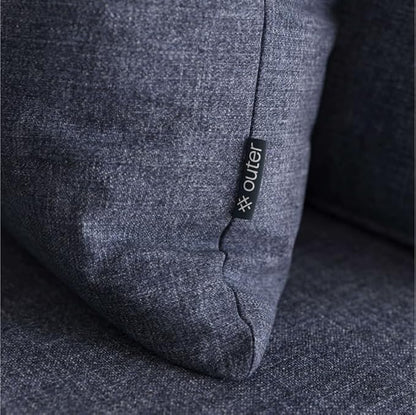 Outer Outdoor Throw Pillow with OuterWeave Performance Fabric, Decorative Outdoor Pillow for Patio & Outdoor Furniture, Includes Machine Washable Pillow Cover and Insert - Deep Sea Navy, 12"x20"