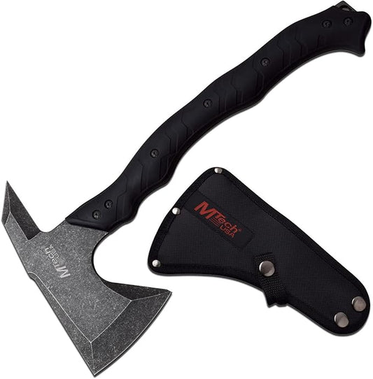 MTECH USA MT-AXE13T Axe, Stonewashed Blade, Black Handle, 14.5" Overall