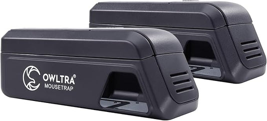 OWLTRA OW-2 Indoor Electric Mouse Trap 2 PCS, Instant Kill Rodent Zapper with Pet Safe Trigger, Black