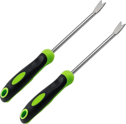 2 Pcs Dandelion Weeder Puller Tool with Soft Handle, Stainless Steel Garden Weed Remover Tool Weed Puller Tool Garden Weeder for Lawn Farmland Transplant Gardening Plant Tool