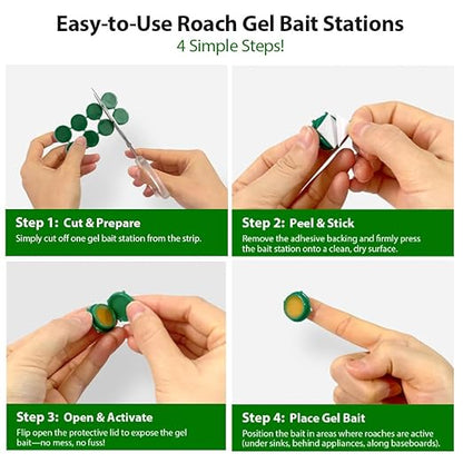 16 Pack Roach Killer Indoor Infestation Roaches Gel Bait Stations, Powerful Cockroach Killer Indoor Home for Roach Infestation, Long-Lasting & Effective Cockroach Gel Bait, Easy to Use