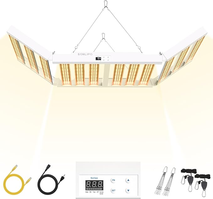 2024 New SPF6000 PRO 600W LED Grow Light 6x6ft Coverage with Veg & Bloom Dimmer Timer Full Spectrum Grow Lamps for Indoor Plants Seeding Flowering LED Plant Light Fixture