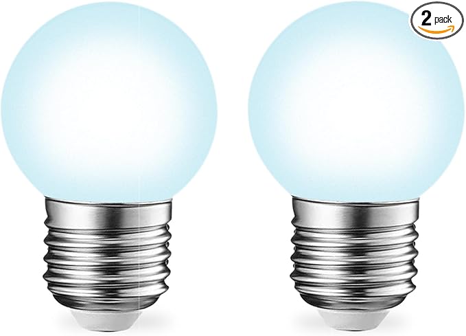 BSOD Refrigerator Light Bulb, 6000K Daylight Light Bulbs 95+ CRI, LED 5W Eq 40W, 120V E26 Base G45 Globe Small Lightbulbs, Vanity Waterproof Full Spectrum for Fridge, Bathroom, Office, Plants...