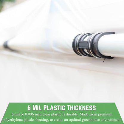 Farm Plastic Supply - Clear Greenhouse Plastic Sheeting - 6 mil - (16' x 100') - 4 Year UV Resistant Polyethylene Greenhouse Film, Hoop House Green House Cover for Gardening, Farming, Agriculture