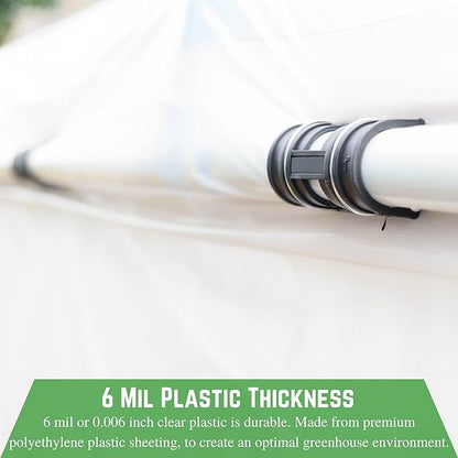 Farm Plastic Supply - Clear Greenhouse Plastic Sheeting - 6 mil - (16' x 20') - 4 Year UV Resistant Polyethylene Greenhouse Film, Hoop House Green House Cover for Gardening, Farming, Agriculture