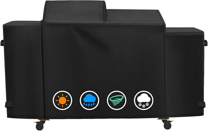 ZBXFCSH Heavy Duty 600D Polyester Cover Compatible with Pit Boss Charleston 1020 Pellet Grill Gas Griddle Combo PB1020NX Wood Pellet Grill with Handles, All Weather Protection Waterproof Cover