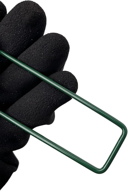 200Pcs Metal Garden Landscape Stakes 6 Inch Landscape Staples,Green Baked Enamel U Stakes for Ground for Weed Barrier,Outdoor Decoration,Tarps,Irrigation Pipes Fixed