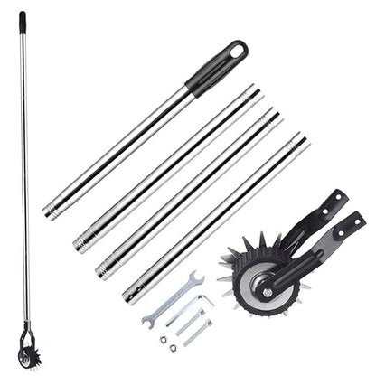 Edger Lawn Tool 67.3 Inch Manual Grass Edger with 4 Sections Stainless Steel Handle and Wheel, Rotary Garden Edging Tool for Landscaping, Sidewalk, Yard